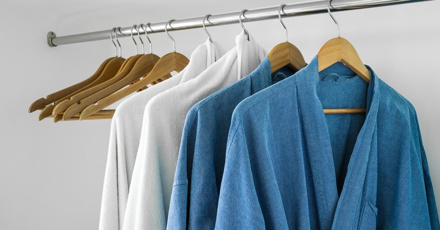 Robes and hangers at hotels