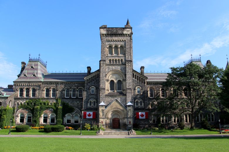Top universities in Canada:Front view of the University of Toronto