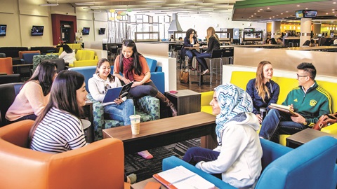 Social room in University of Alberta hostel